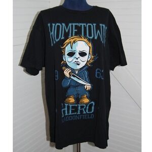 Halloween Michael Myers Hometown Hero Unisex Tee size large, Black 100% cotton